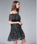 Off-the-shoulder Silk Chiffon Dress